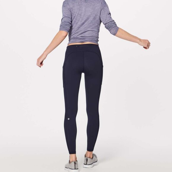Lululemon Speed Up Tight Brushed Luxtreme leggings / pants / tights (Navy) 28" - Picture 1 of 10